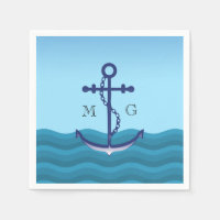 Nautical Ship Anchor with Double Monogram