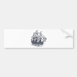 Nautical Ship Bumper Sticker