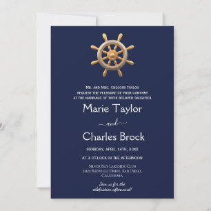 Nautical Ship Helm Wedding Invitation