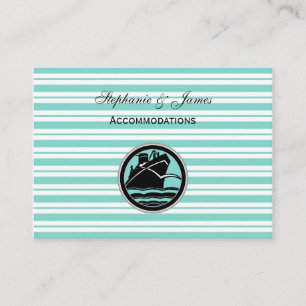 Nautical Ship Lt Blue Wht Stripe #2 Accommodations Enclosure Card