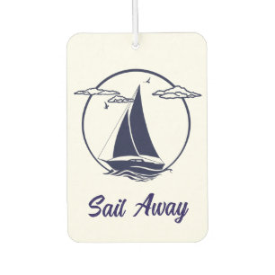 Nautical/ship/sailboat/boat navy-blue/sail away air freshener