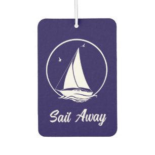 Nautical ship/sailboat/boat navy-blue/sail away air freshener