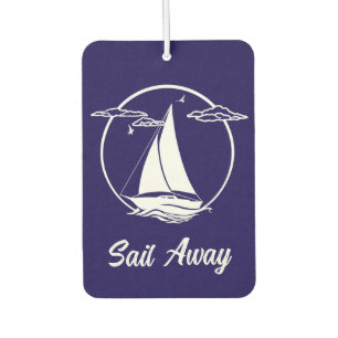 Nautical/ship/sailboat/boat navy-blue/sail away air freshener