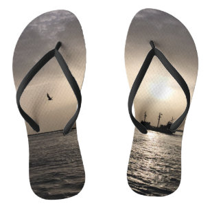 Nautical Ship Seagull Flip Flops
