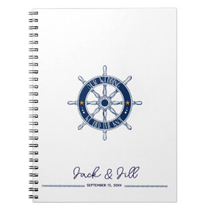 Nautical ship wedding guest book planner notebook