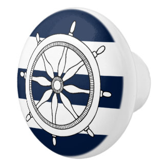 Nautical Ship Wheel Ceramic Knobs / Pulls