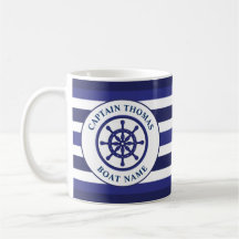 Nautical Ship Wheel Navy Blue Sailing Captain