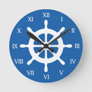Nautical ship wheel small wall clock home decor