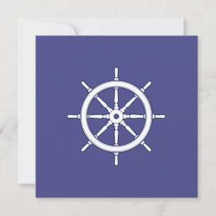 Nautical Ship Wheel white and Blue