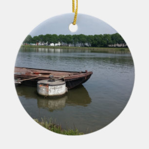 nautical shipping boat buoy, ship rope quay canal ceramic ornament