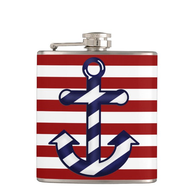 Nautical Ship's Anchor Flask (Front)