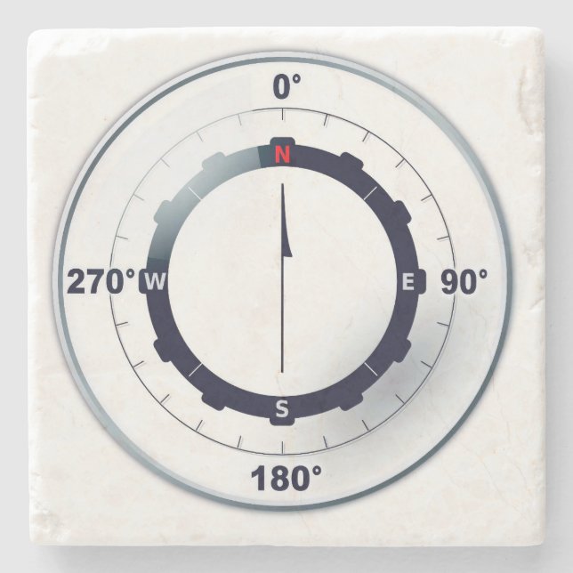 Nautical Ships Compass  Stone Coaster (Front)