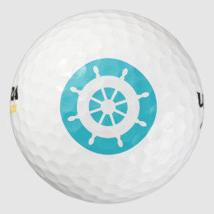 Nautical Ships Wheel Golf Balls