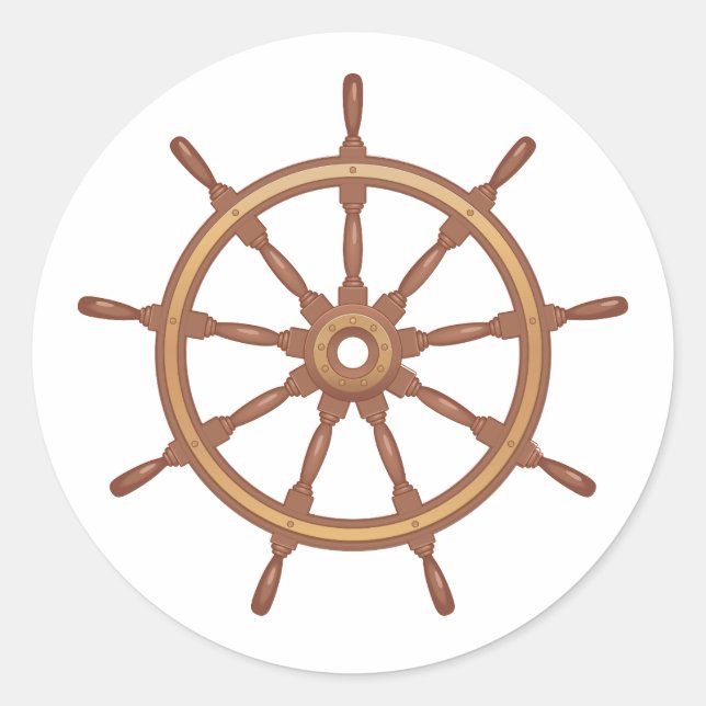 Nautical Ships Wheel Sticker  (Front)