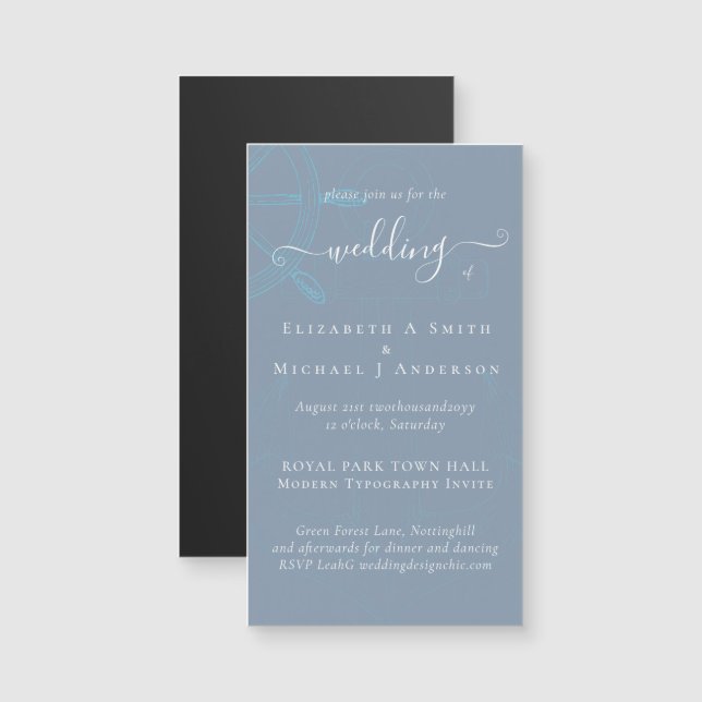 Nautical Ships Wheel Wedding (Front/Back)