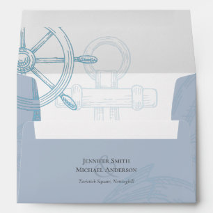 Nautical Ships Wheel Wedding Envelope
