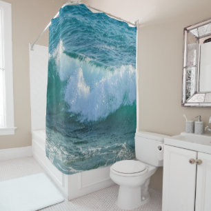 Nautical Shower Curtain, Waves sea shore ocean
