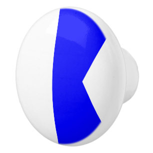 Nautical Sign Code Flag Letter A Alpha Ceramic Knob