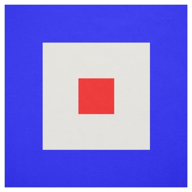 Nautical Sign Code Flags Letter W "Whiskey" Fabric (Swatch)