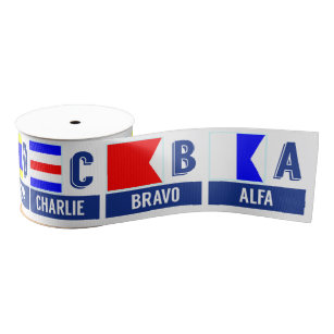Nautical Sign Flags Letters A - G Grosgrain Ribbon