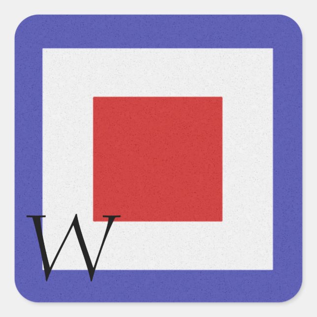 Nautical Signal Flag Alphabet Sticker W (Front)