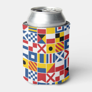 Nautical Signal Flags Pattern Can Cooler