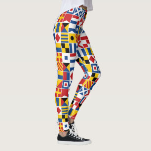 Nautical Signal Flags Pattern Leggings