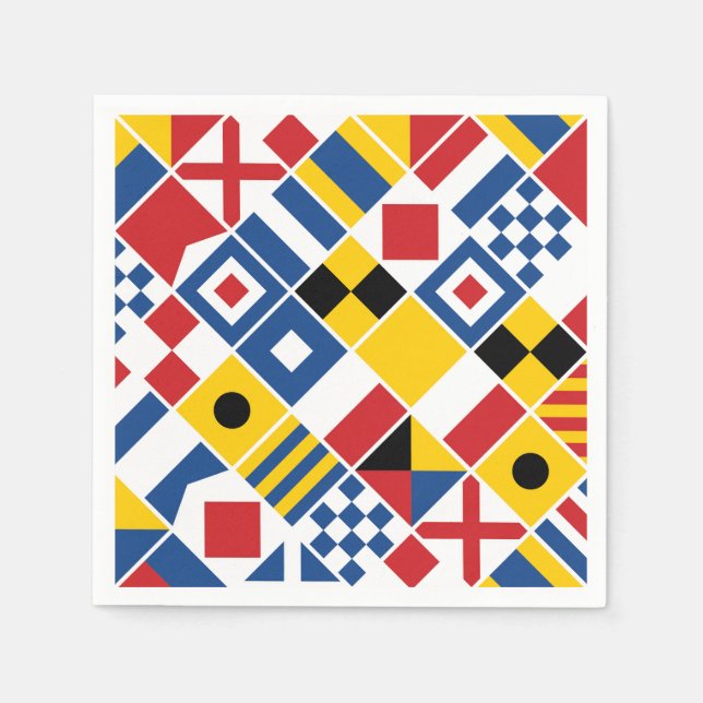 Nautical Signal Flags Pattern Napkin (Front)