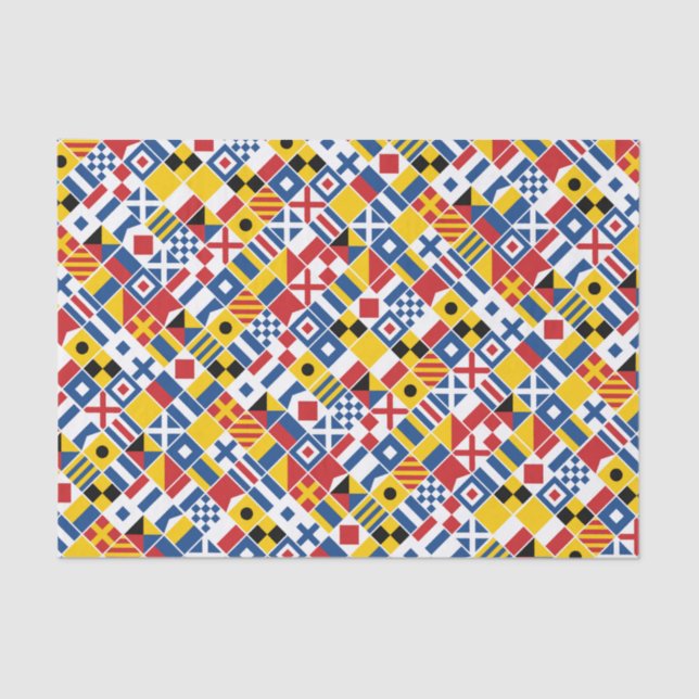 Nautical Signal Flags Pattern Tissue Paper (Front)