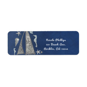 Nautical Silver Boat & Beach Thèmes Invitation