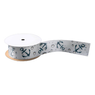 Nautical Sinking Anchor Satin Ribbon