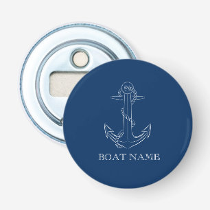 Nautical Spirit Anchor Navy Blue  Bottle Opener