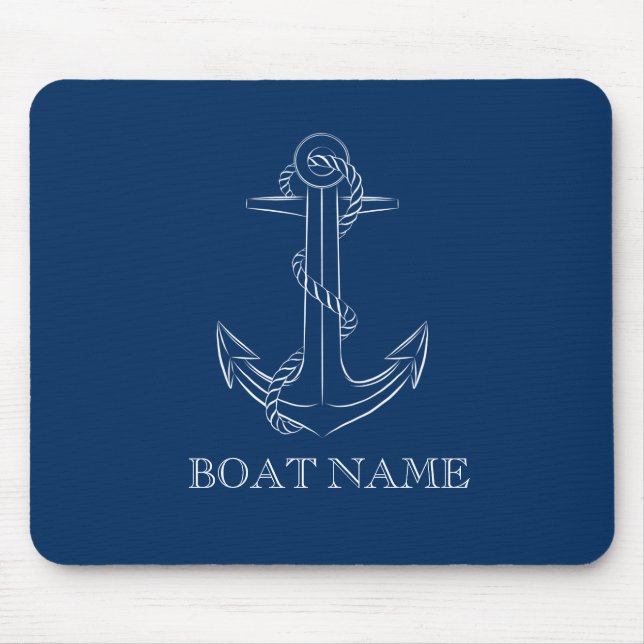 Nautical Spirit Anchor Navy Blue   Mouse Pad (Front)