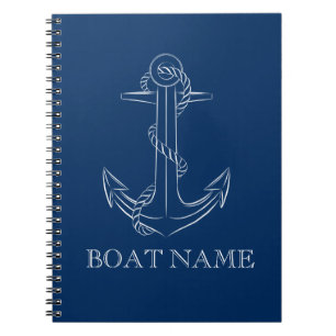 Nautical Spirit Anchor Navy Blue   Notebook
