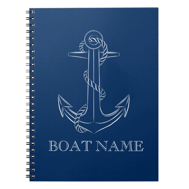 Nautical Spirit Anchor Navy Blue   Notebook (Front)