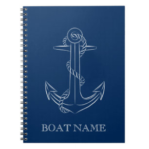 Nautical Spirit Anchor Navy Blue   Notebook