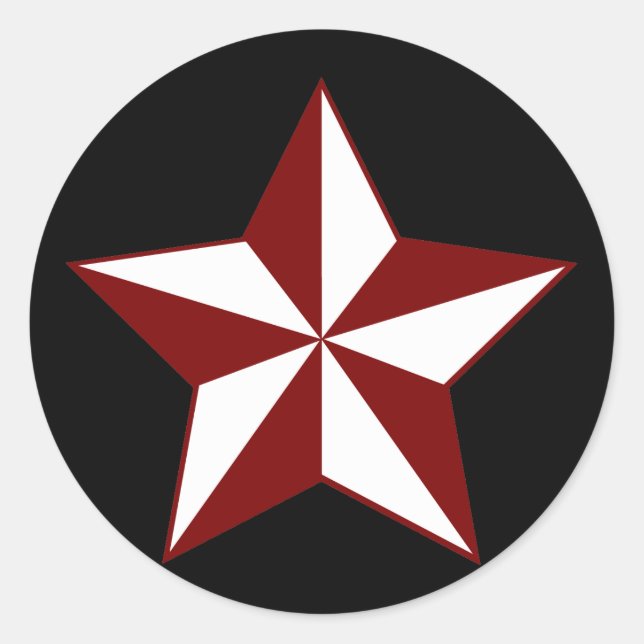 Nautical Star Classic Round Sticker (Front)