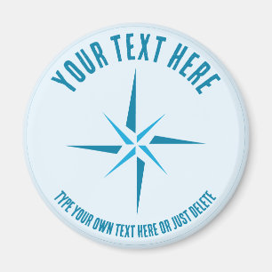 Nautical star. Compass rose. Sailor Gift Template Magnet