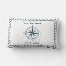 Nautical star Custom Boat Name Pillow