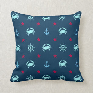 Nautical Star Pattern Throw Pillow