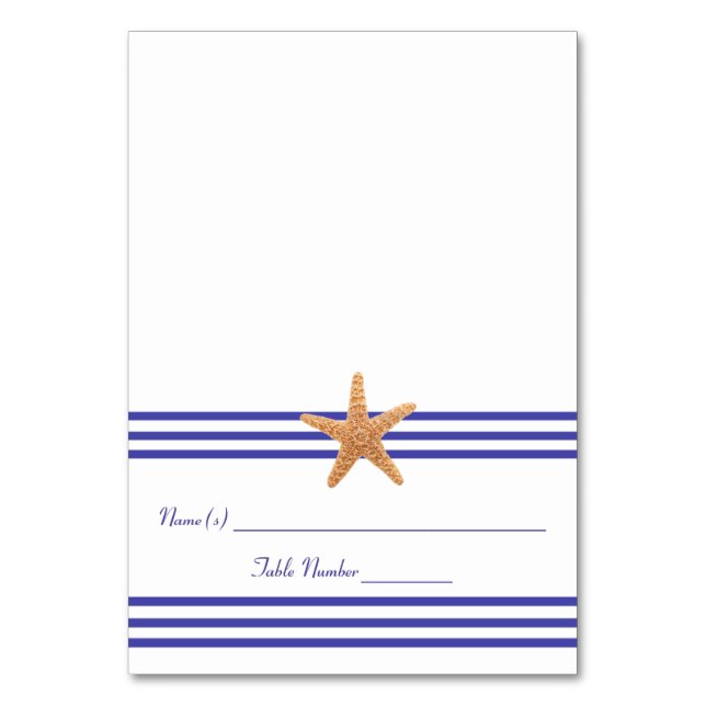 Nautical Starfish - Escort Card (Front)