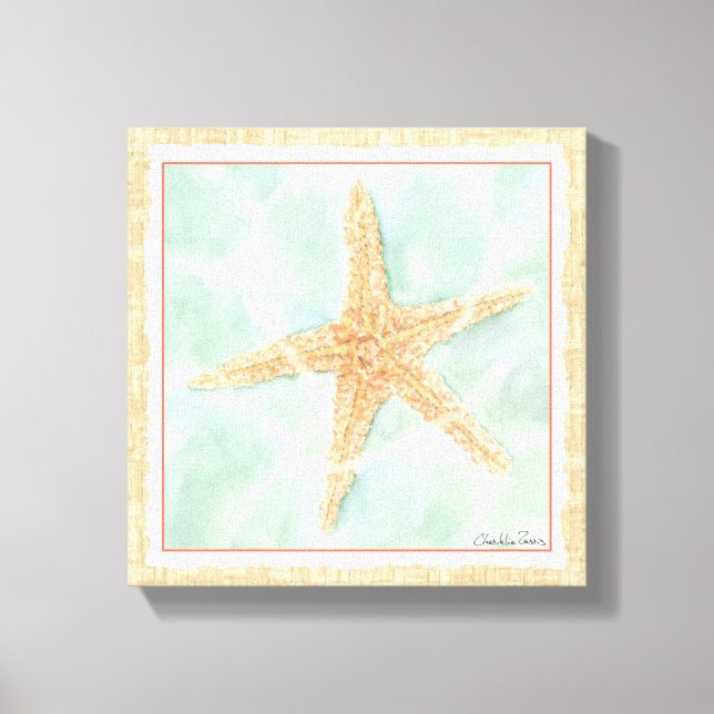 Nautical Starfish in Water Canvas Print (Front)