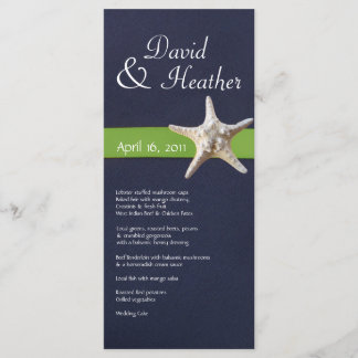 Nautical Starfish Navy and Kelly Green Menu