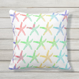 Nautical Starfish Patterns Ocean Colourful Cute  Outdoor Pillow
