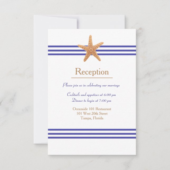 Nautical Starfish - Reception Invitation (Front)