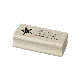 Nautical Starfish Return Address Rubber Stamp