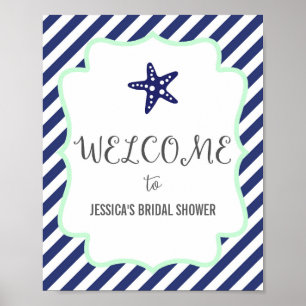 Nautical Starfish Welcome Poster Print
