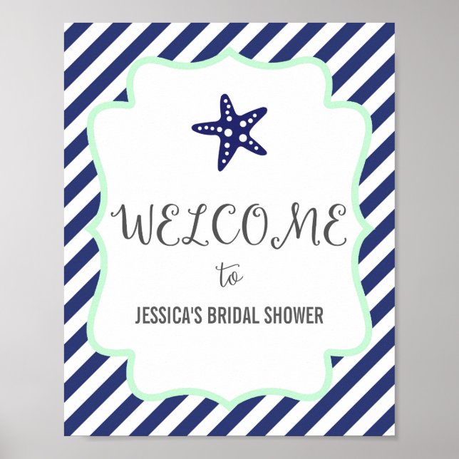 Nautical Starfish Welcome Poster Print (Front)