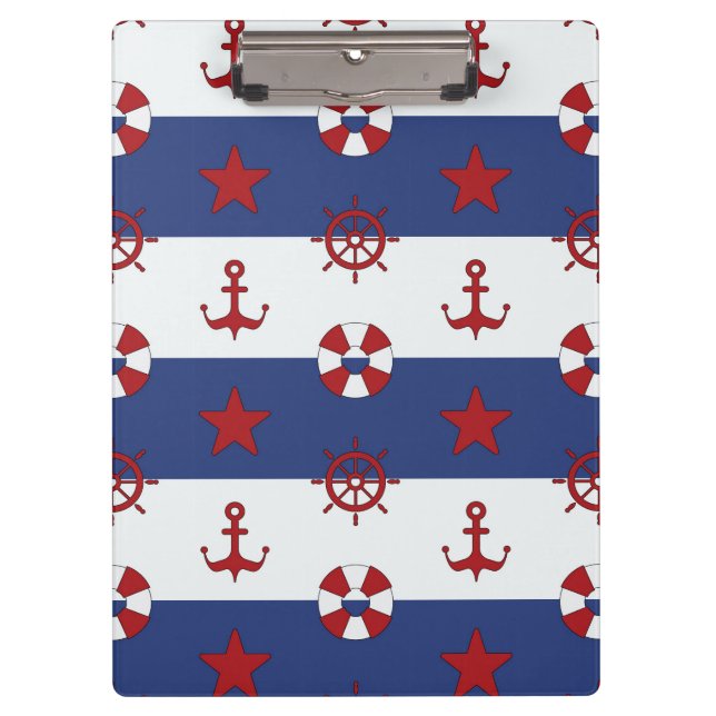 Nautical Stars And Stripes Pattern Clipboard (Front)