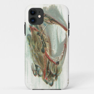 Nautical steampink vintage crab preppy drawing iPhone 11 case